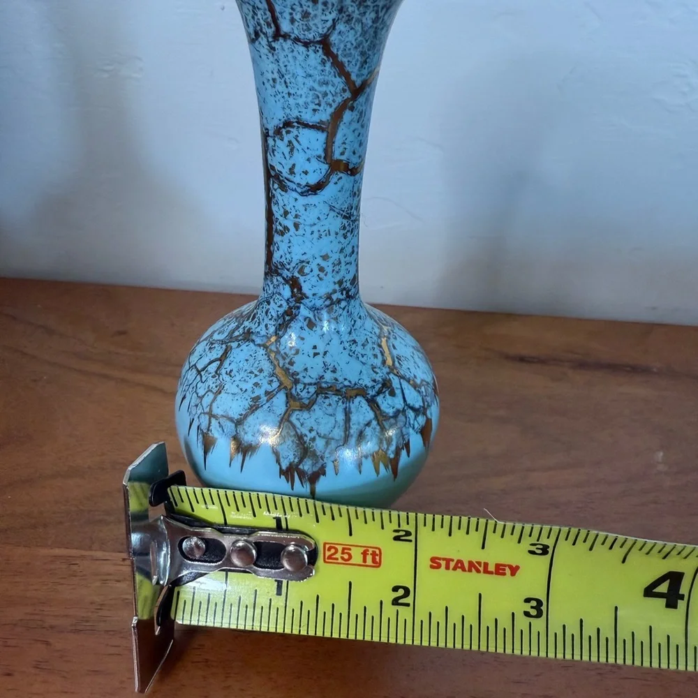 Vintage Made in‎ German Blue & Gold small Vase 5.5”H